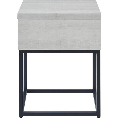 Celestial Contemporary Storage End table, White
