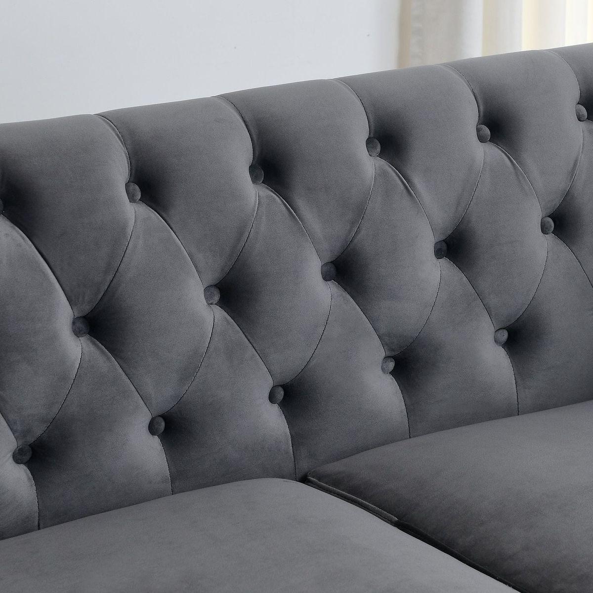 3-seater + 2-seater Combination sofa.Velvet Grey