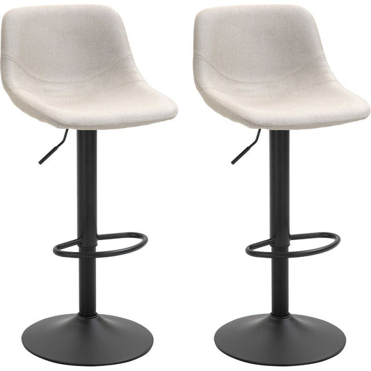 Adjustable Bar Stools, Swivel Bar Height Chairs Barstools Padded with Back for Kitchen, Counter, and Home Bar, Set of 2, Cream White