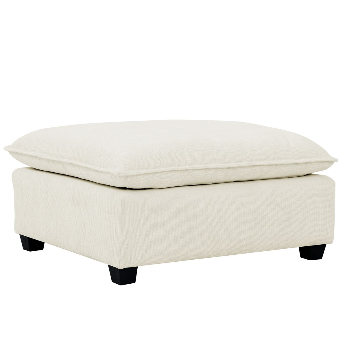 Contemporary Vertical Channel linen fabric Sectional Sofa Ottoman Modern Upholstered Corner ottoman