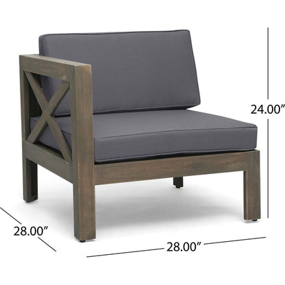 ALCOVE LSHAPE SOFA SET, DARK GREY