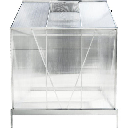 6.3'x6.2'x7' Polycarbonate Greenhouse, Heavy Duty Outdoor Aluminum Walk-in Green House Kit with Rain Gutter, Vent and Door for Backyard Garden, color aluminium