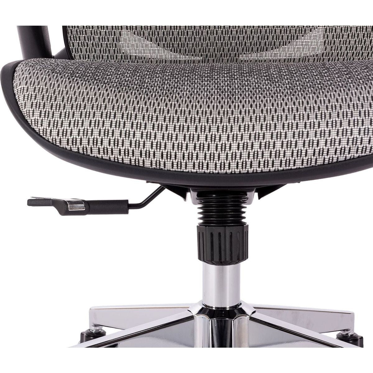 GREY Ergonomic Mesh Office Chair, High Back - Adjustable Headrest with Flip-Up Arms, Tilt and lock Function, Lumbar Support and blade Wheels, KD chrome metal legs