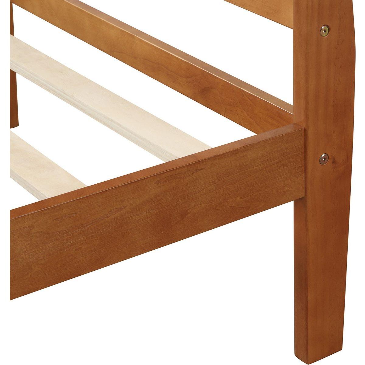 Wood Platform Bed Twin Bed Frame Mattress Foundation Sleigh Bed with Headboard/Footboard/Wood Slat Support