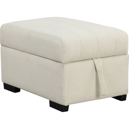 82.6" L-shaped Sectional Pull Out Sofa Bed Sleeper Sofa with Two USB Ports, Two Power Sockets and a Movable Storage Ottoman, Beige