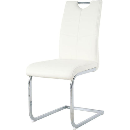 Modern Dining Chairs with Faux Leather Padded Seat Dining Living Room Chairs Upholstered Chair with Chrome Metal Legs Design for Kitchen, Living, Bedroom, Dining Room Side Chairs Set of 4