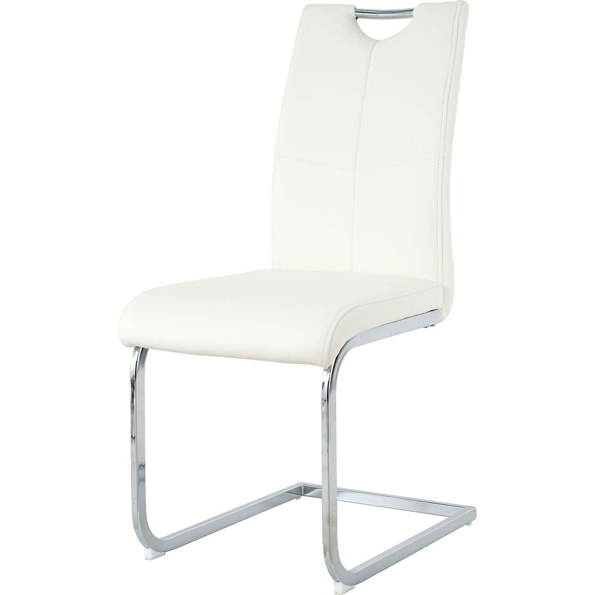 Modern Dining Chairs with Faux Leather Padded Seat Dining Living Room Chairs Upholstered Chair with Chrome Metal Legs Design for Kitchen, Living, Bedroom, Dining Room Side Chairs Set of 2