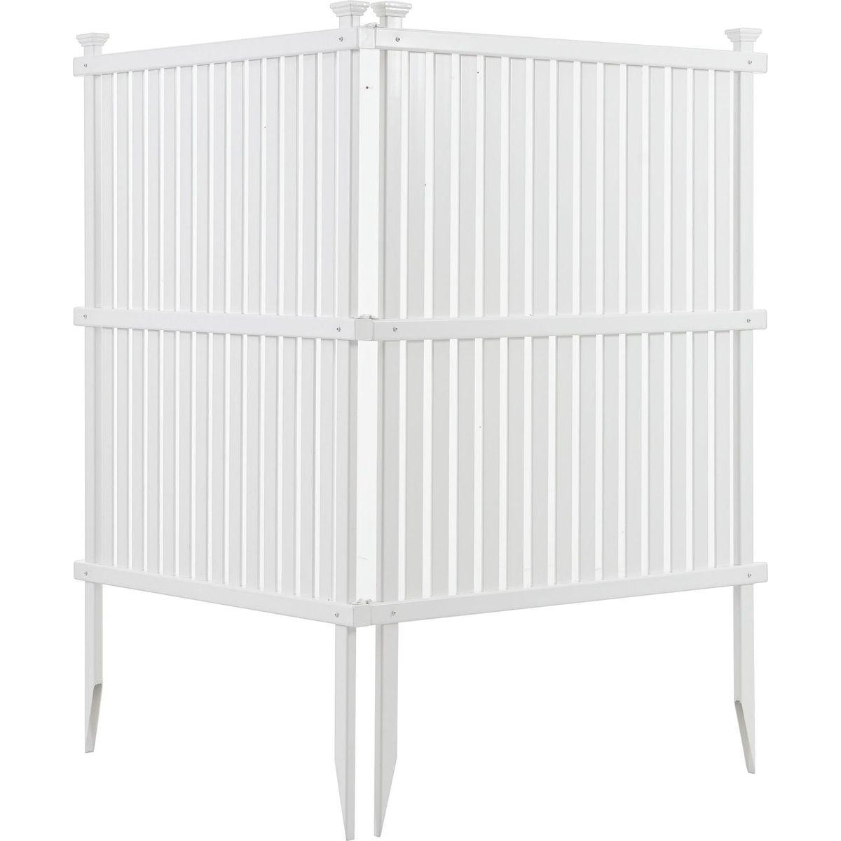 Privacy Screen Panels Kit Air Conditioner Trash Can Enclosure Vinyl white color