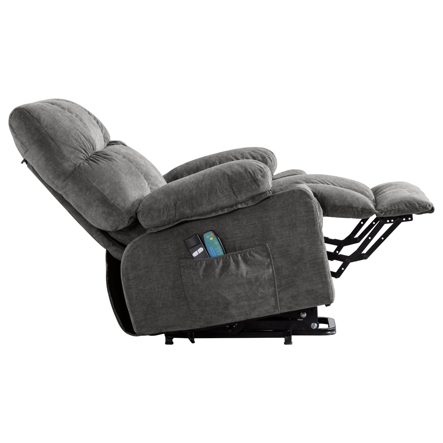 Power Lift Recliner Chair Recliners for Elderly with Heat and Massage Recliner Chair for Living Room with Infinite Position and Side Pocket,USB Charge Port,GREY