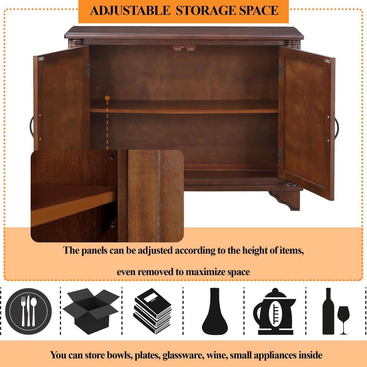 40" Console Table with Storage Shelf, Retro Entryway Table with Adjustable Storage Shelf, Sofa Couch Table for Hallway, Entry Way, Living Room, Foyer, Light Espresso