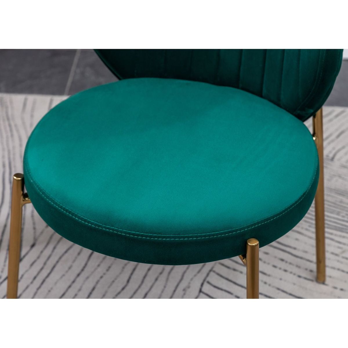 Amoa Contemporary Velvet Upholstery Dining Chair, Green