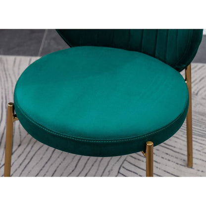 Amoa Contemporary Velvet Upholstery Dining Chair, Green
