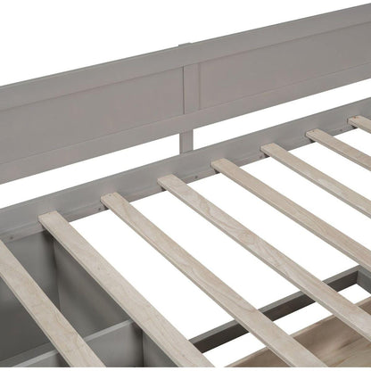 Twin Size Daybed with Drawers and Shelves, Gray