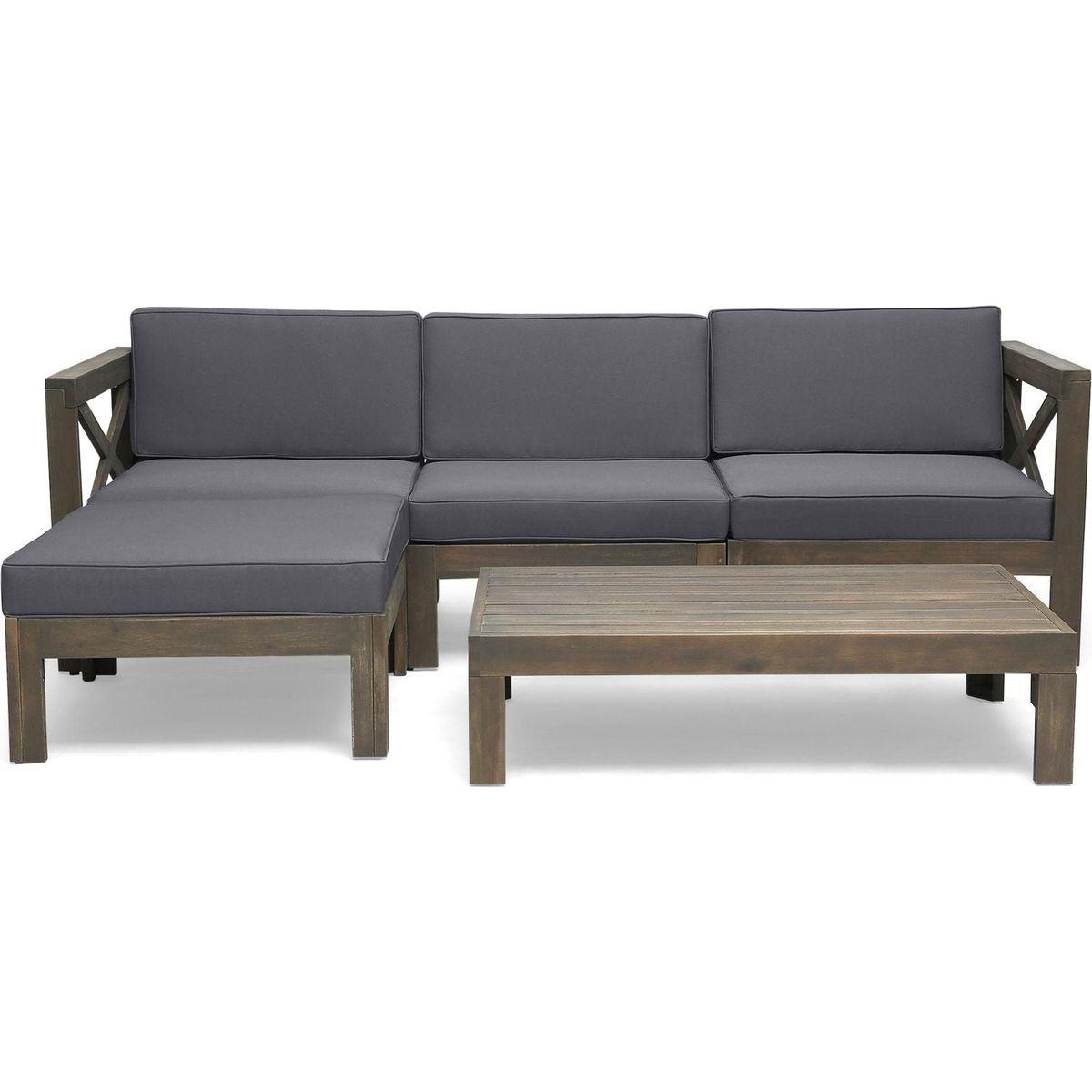 ALCOVE LSHAPE SOFA SET, DARK GREY