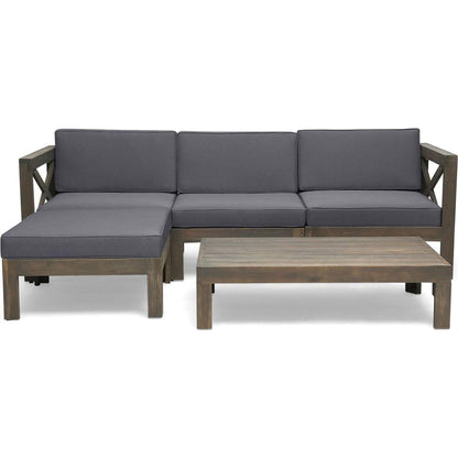 ALCOVE LSHAPE SOFA SET, DARK GREY