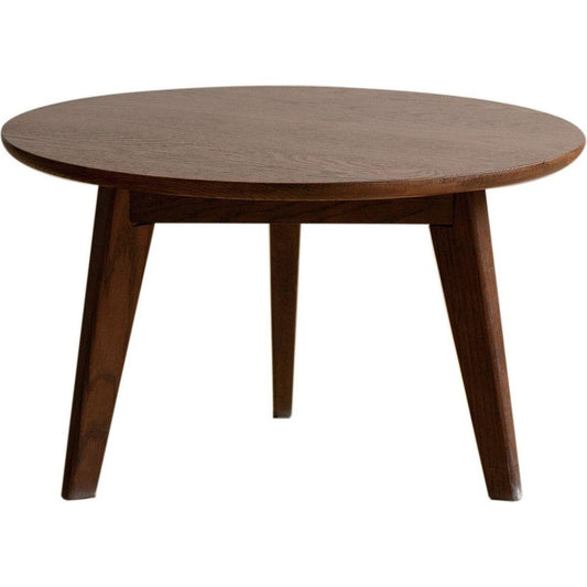 Center Table Low Table 100% Solid Oak Wood Top Plate Desk Coffee Table Width 60 x Depth60 x Height 35 cm Study Desk Work From Home Easy To Assemble Walnut Color Wood Desk