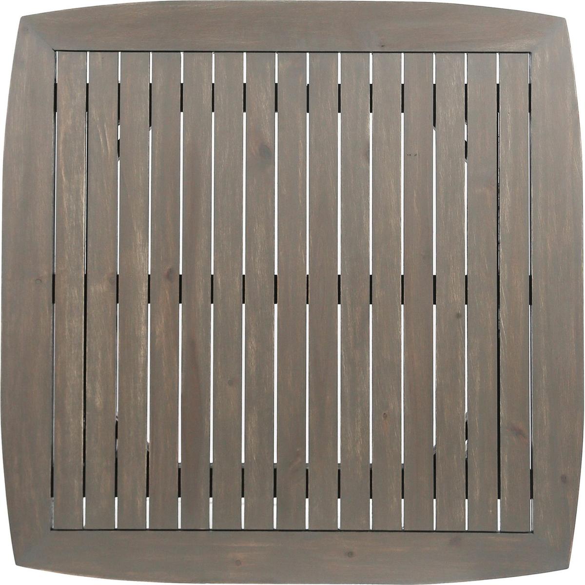 Outdoor Square Acacia Wood Dining Table with Straight Legs, Gray