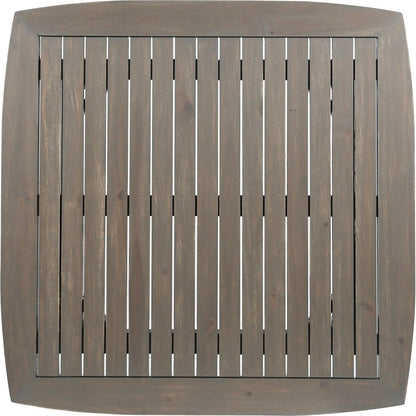 Outdoor Square Acacia Wood Dining Table with Straight Legs, Gray