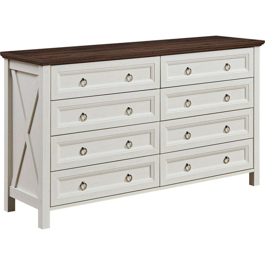 Farmhouse 8 Drawers Dresser Chests for Bedroom, Wood Rustic Tall Chest of Drawers, Dressers Organizer for Bedroom, Living Room, Hallway