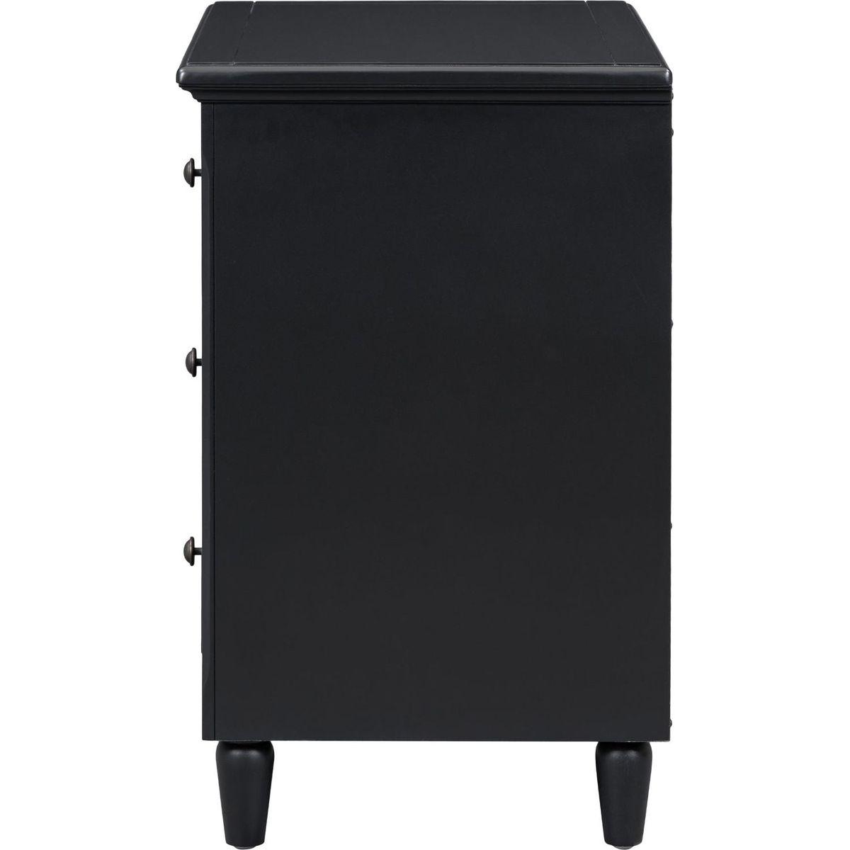 3-Drawer Nightstand Storage Wood Cabinet