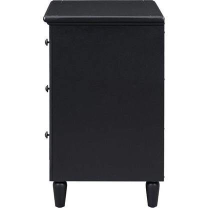 3-Drawer Nightstand Storage Wood Cabinet