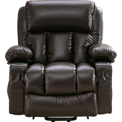 Power Lift Recliner Chair Recliners for Elderly with Heat and Massage Recliner Chair for Living Room with Infinite Position and Side Pocket,USB Charge Port.BROWN