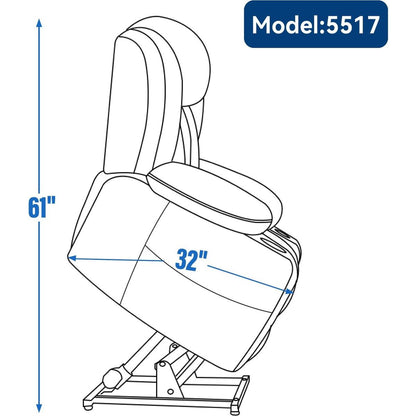 Up to 350 LBS Chenille Power Lift Recliner Chair, Heavy Duty Motion Mechanism with 8-Point Vibration Massage and Lumbar Heating, USB and Type-C Ports, Stainless Steel Cup Holders, Brown