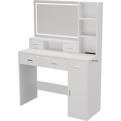 Newly designed smart mirror dressing table with drawers and storage cabinet, dressing table with dressing pad for bedroom, dressing room