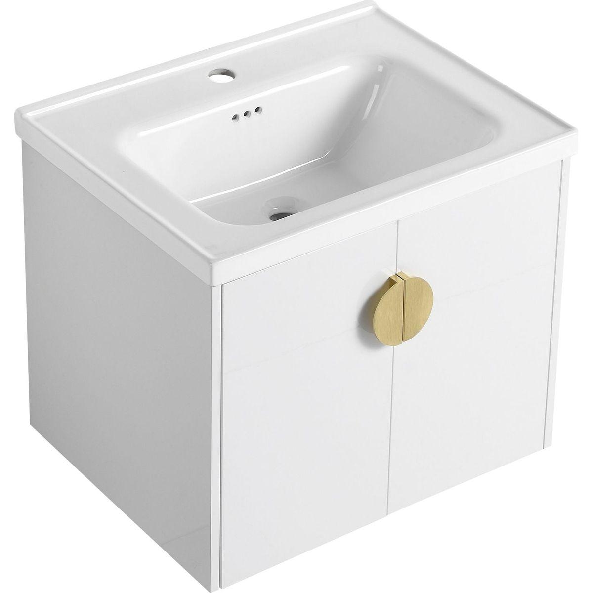 24 Inch Soft Close Doors Bathroom Vanity With Sink, For Small Bathroom (KD-Packing)