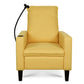 Recliner Chairs for Adults, Adjustable Recliner Sofa with Mobile Phone Holder & Cup Holder, Modern Reclining Chairs Fabric Push Back Recliner Chairs for Living Room, Bedroom, YELLOW