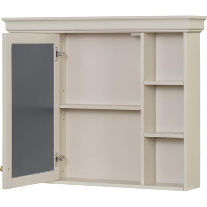 35" x 28" Blue Wall Mounted Bathroom Storage Cabinet with Mirror Door, Modern Bathroom Wall Cabinet with Mirror, Medicine Cabinet with 6 Open Shelves