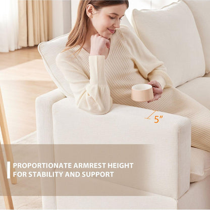 110x29" Modern Modular Sofa, 4 Seat Chenille Sectional Couch Set with 2 Pillows Included, Freely Combinable Indoor Funiture for Living Room, Apartment, Office, 2 Colors