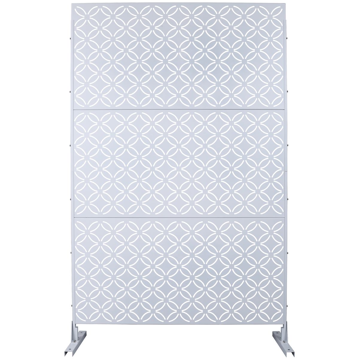 Outdoor & Indoor Privacy Screen Metal Privacy Screen 76' H×48' W, Freestanding Decorative Privacy Screen for Deck Balcony Patio, Privacy Fence Panels for Outside Lawn Garden PS107 WHITE