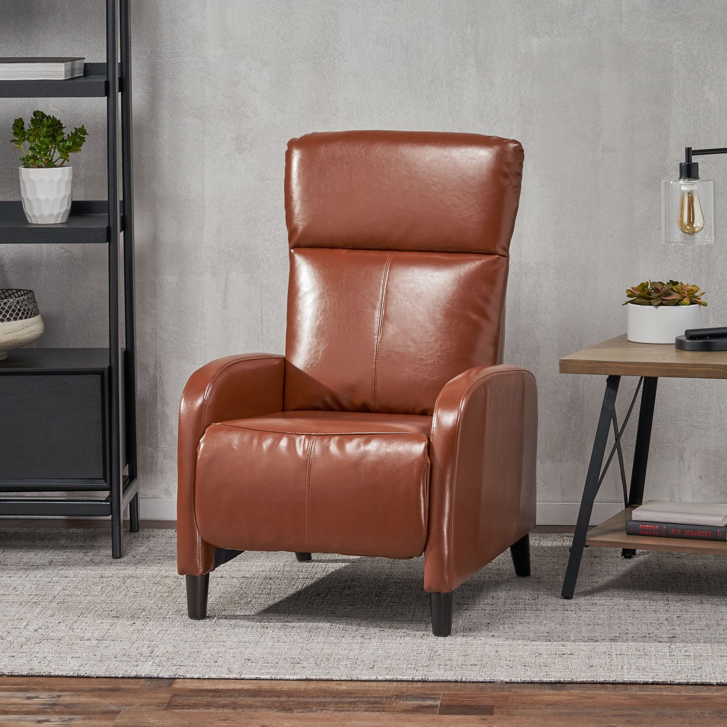 33.5" Wide Faux Leather Push Back Standard Recliner