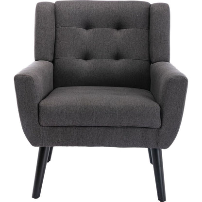Modern Soft Linen Material Ergonomics Accent Chair Living Room Chair Bedroom Chair Home Chair With Black Legs For Indoor Home