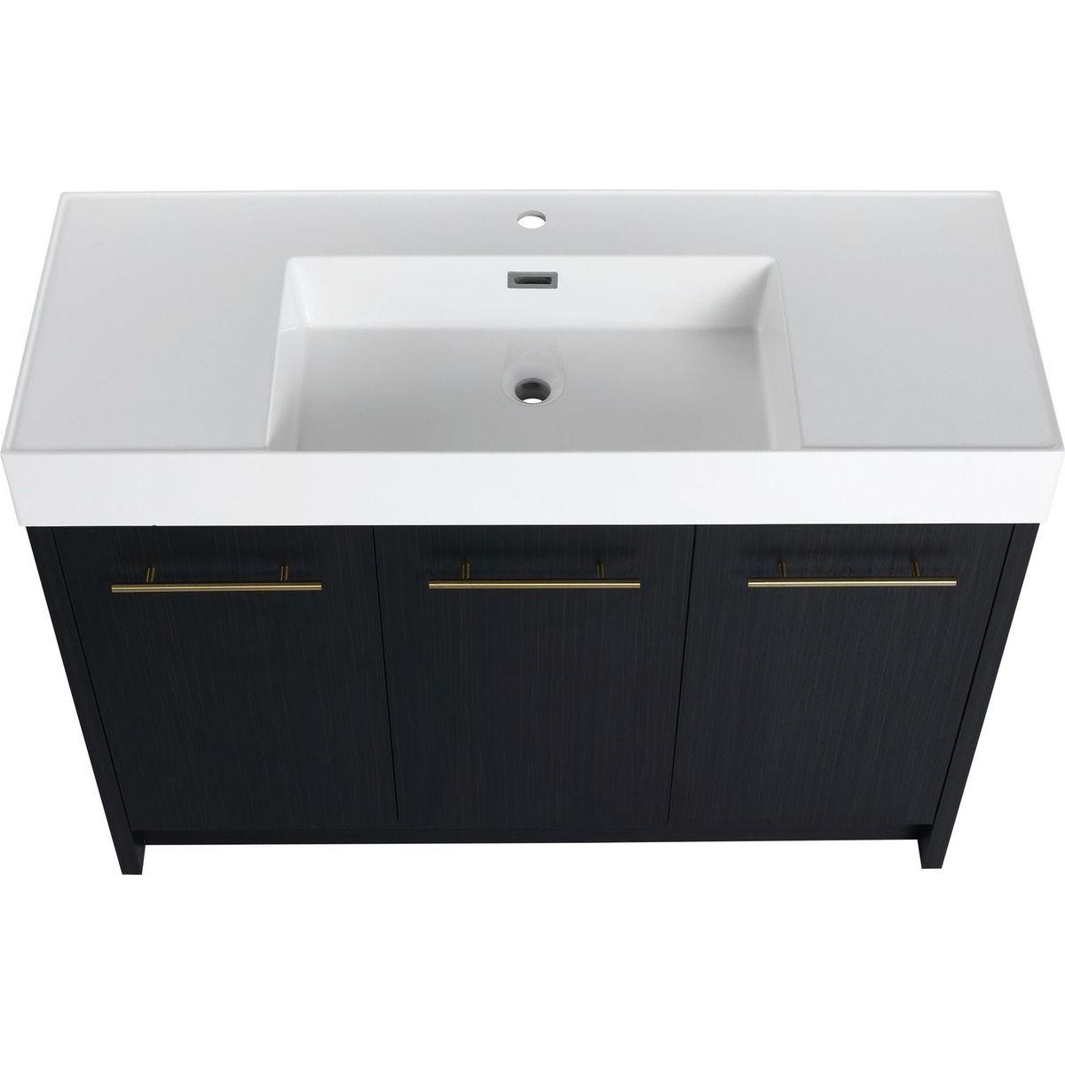 48 Inch Freestanding Bathroom Vanity with Resin Sink, With Soft Closing Door, KD-Package