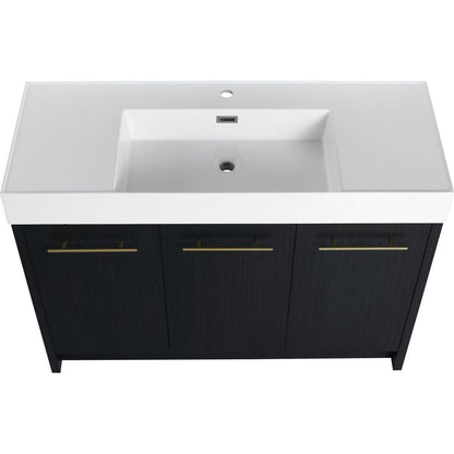 48 Inch Freestanding Bathroom Vanity with Resin Sink, With Soft Closing Door, KD-Package