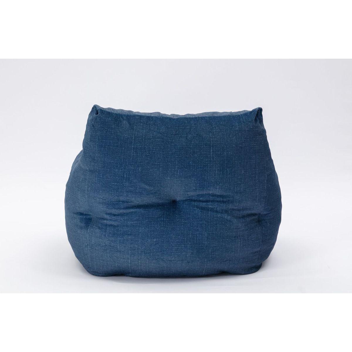 Soft Cotton Linen Fabric Bean Bag Chair Filled With Memory Sponge,Blue