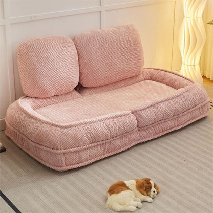 Human Dog Bed, Lazy Sofa Couch, 5 Adjustable Position,sit,sleep,fold,suit to put in bedroom, living room, Space Saving Design, Pink