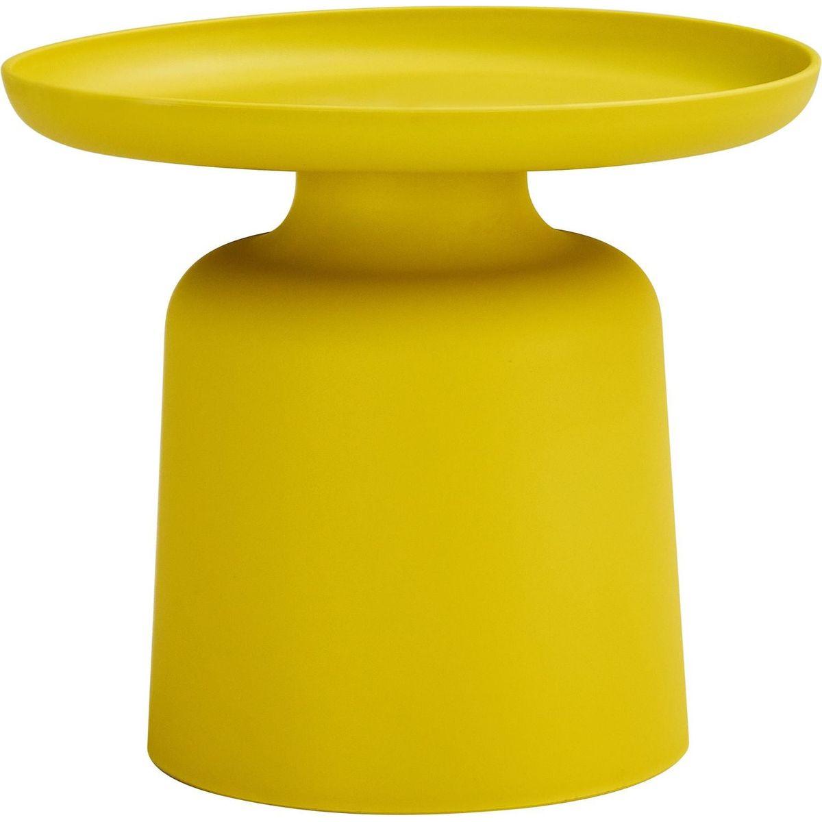 Yellow side table small Space Stylish and Versatile Plastic Round Side Table