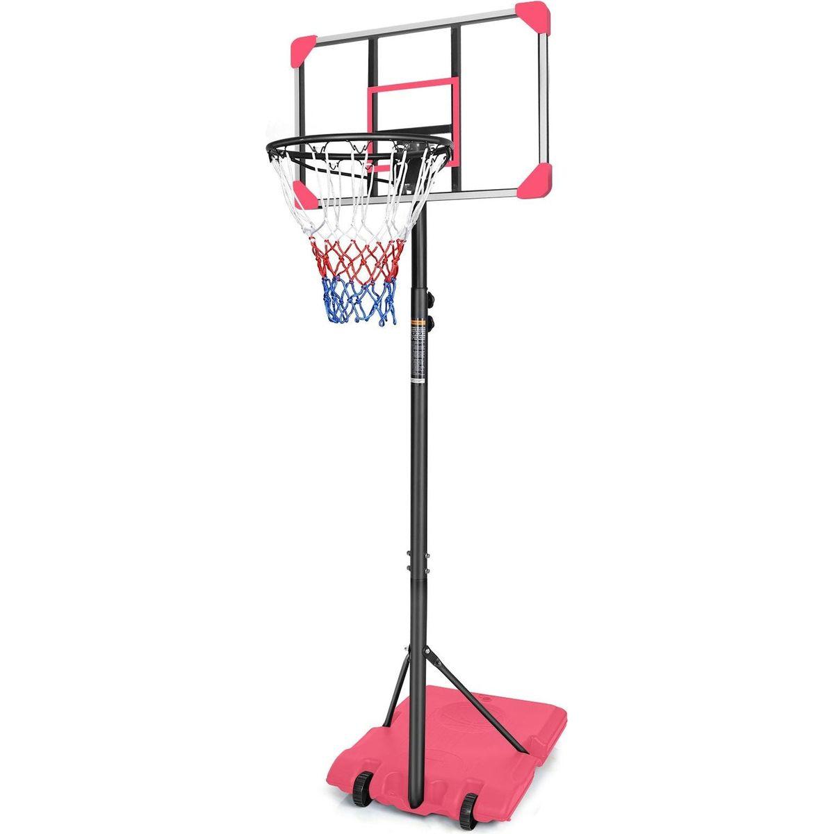Portable Basketball Goal System with Stable Base and Wheels, use for Indoor Outdoor teenagers youth height adjustable 5.6 to 7ft Basketball Hoop 28 Inch Backboard