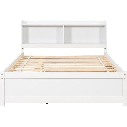 Full Bed with Trundle,Bookcase,White