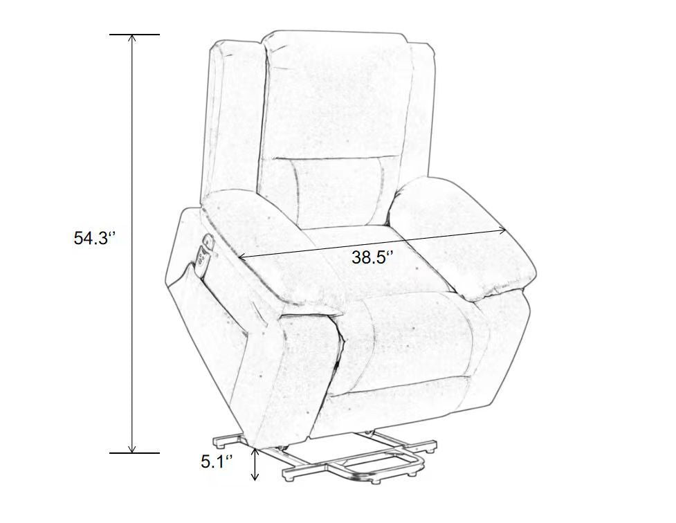 Electric Power Recliner Chair With Massage For Elderly, Remote Control Multi-function Lifting, Timing, Cushion Heating Chair With Side Pocket Brown