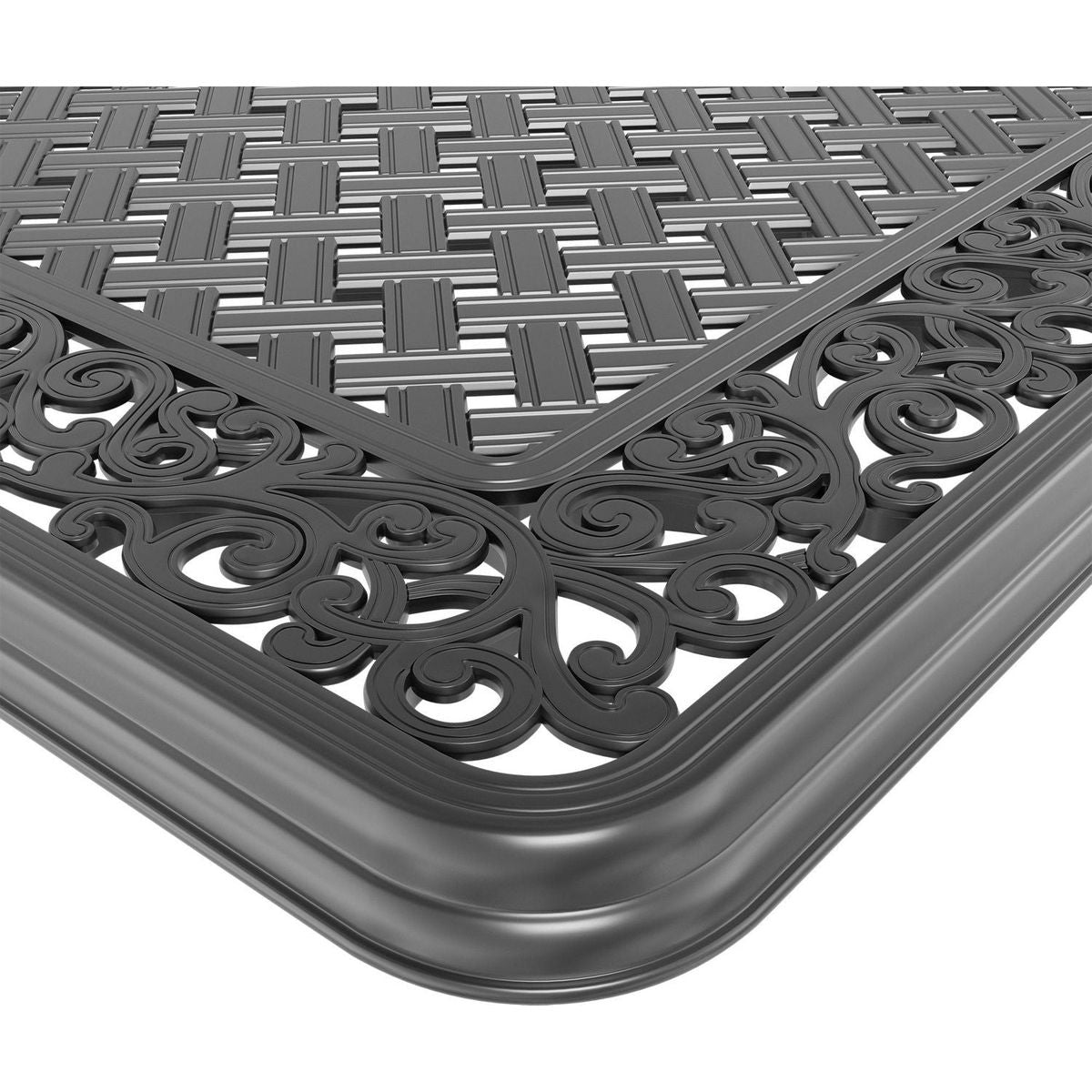 L59.05xW35.43-inch Cast Aluminum Patio Dining Table with Black Frame and Umbrella Hole