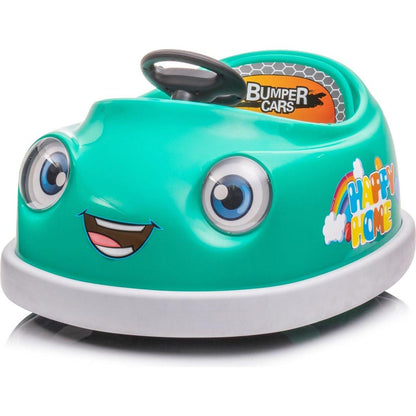 Bumper Car for Kids, 12v Dual Drive 1-6 Years Old Children's Electric Car with Pushrod Dinner Plate USB BT Music Rocking Horse Mode Anti-Collision Bumper Ride on Car