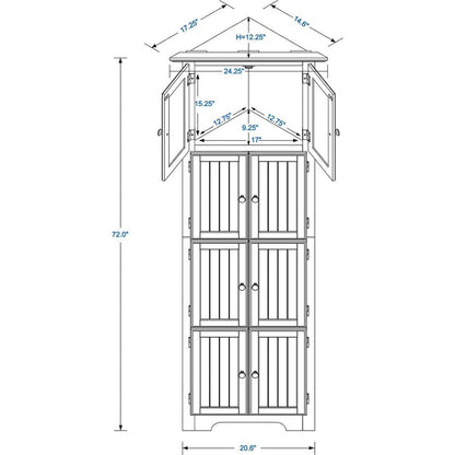 Tall Storage Cabinet with Doors and 4 Shelves for Living Room, Kitchen, Office, Bedroom, Bathroom, Modern, Black