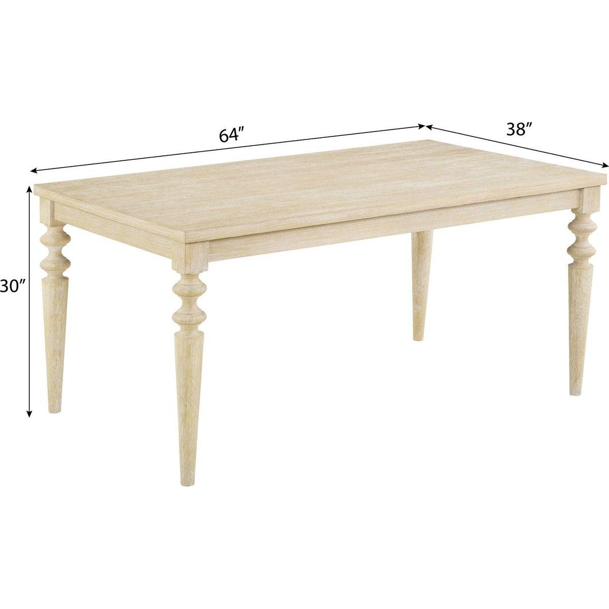 Amonia 7-piece Dining Set, Turned-Leg Dining Table with 6 Tufted Chairs