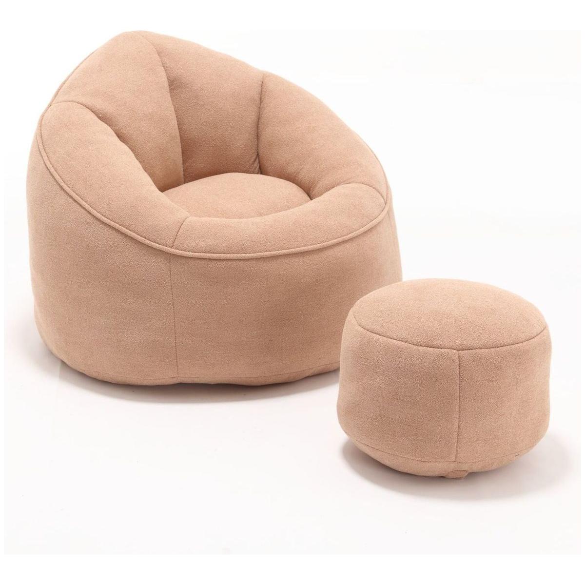 Bedding Bean Bag Sofa Chair High Pressure Foam Bean Bag Chair Adult Material with Padded Foam Padding Compressed Bean Bag With Footrest