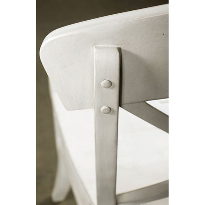 Harola Cross-back Dining Side Chairs in Set of 2, Smoky White Finish