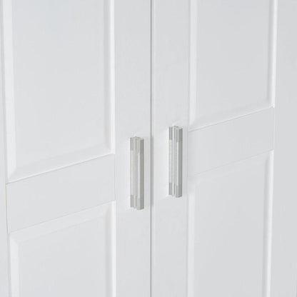 Storage Cabinet with Two Doors for Bathroom, Office, Adjustable Shelf, MDF Board, White